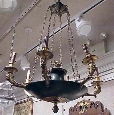 Lot 409 - Empire Style Gilt-Bronze Mounted Six-Light...
