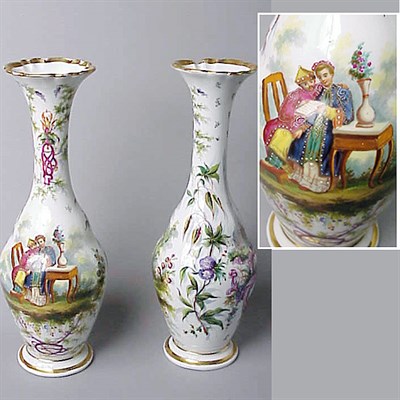 Lot 694 - Pair of Paris Porcelain Vases