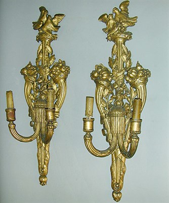 Lot 585 - Pair of Louis XVI Style Gilt Carved Wood...