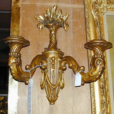 Lot 424 - Pair of Rococo Style Gilt Carved Wood...