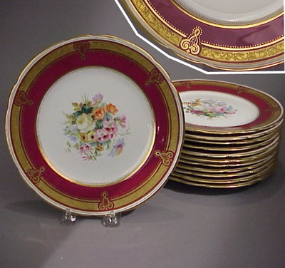 Lot 286 - English Porcelain Dessert Service Late 19th...
