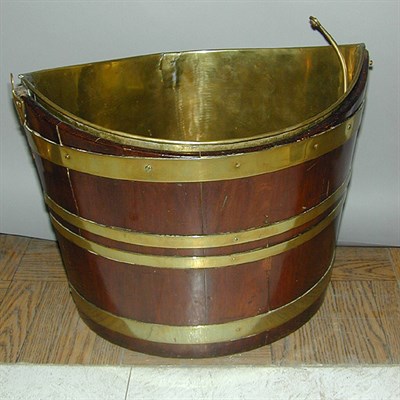 Lot 257 - Dutch Brass Bound Mahogany Peat Bucket Late...