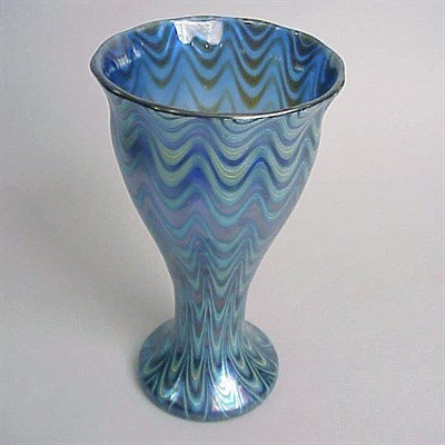 Lot 218 - Unsigned Loetz Iridescent Glass Vase Of goblet...