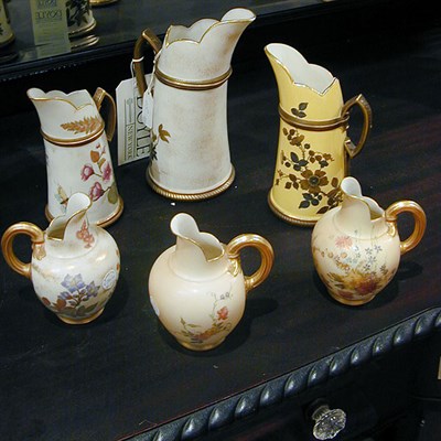 Lot 670 - Group of Four Royal Worcester Gilt-Decorated...