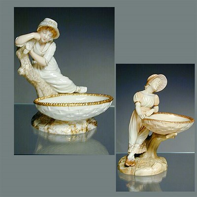 Lot 651 - Group of Four Hadley's Worcester Porcelain...