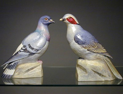 Lot 659 - Two Royal Worcester Porcelain Figures of Birds...