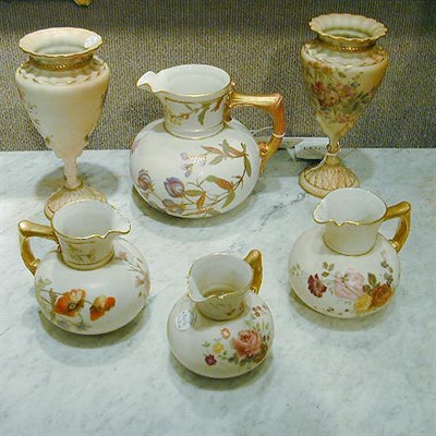 Lot 690 - Group of Four Royal Worcester Gilt-Decorated...