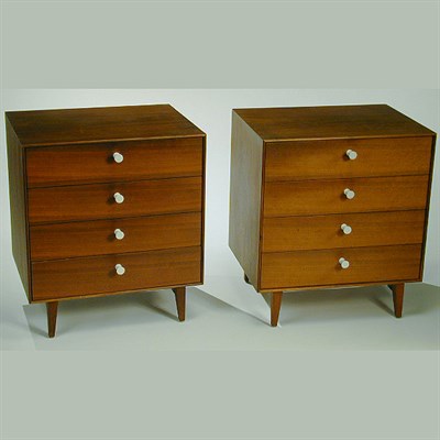 Lot 154 - Pair of Walnut Cabinets Designed by George...
