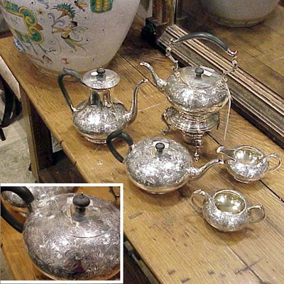 Lot 449 - Sterling Silver Five-Piece Tea and Coffee...
