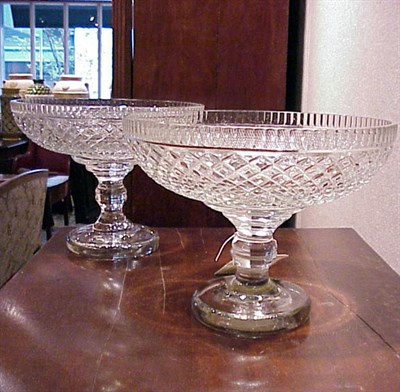 Lot 548 - Pair of Georgian Style Cut Glass Compotes