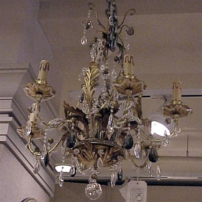 Lot 510 - Louis XVI Style Gilt-Metal Six-Light Chandelier