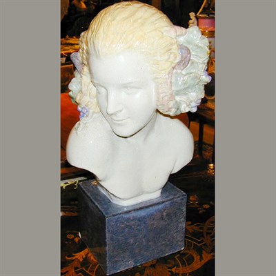 Lot 231 - Art Deco Glazed Earthenware Bust Depicting a...