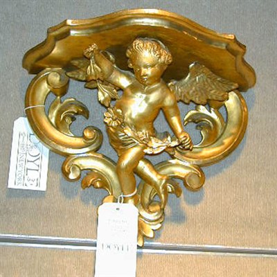 Lot 535 - Pair of Louis Style Gilt Carved Wood Brackets...