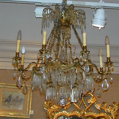 Lot 581 - Neoclassical Style Gilt-Bronze and Cut Glass...