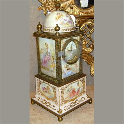 Lot 642 - Vienna Porcelain and Bronze Clock Of...