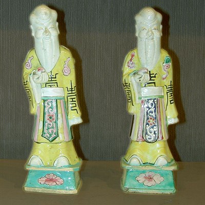 Lot 146 - Pair of Chinese Famille Rose Porcelain Figures...