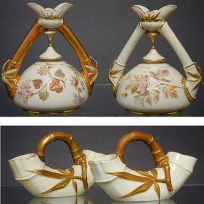 Lot 689 - Two Royal Worcester Gilt-Decorated Two-Handled...