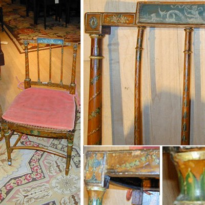 Lot 551 - Set of Four Neoclassical Regency Style Painted...