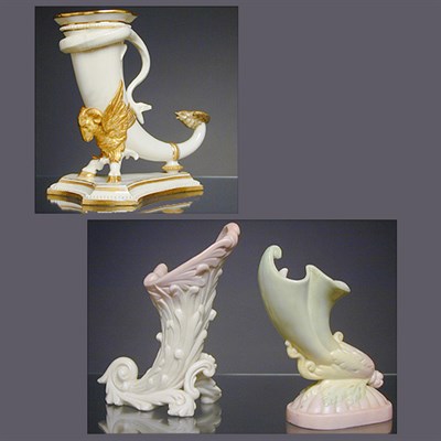 Lot 661 - Group of Five Grainger & Co. Cornucopia-Form...