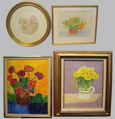 Lot 50 - Robert la Hotan 20th Century CALENDULAS Signed...