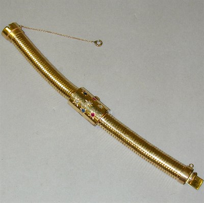 Lot 236 - Retro Gold Snake Wristwatch 14 kt. yellow gold,...
