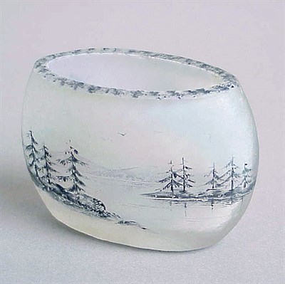 Lot 129 - Daum Nancy Enameled Cameo Glass Cabinet Vase...