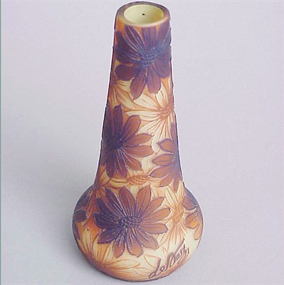 Lot 131 - De Vez Cameo Glass Vase Of teardrop form, cut...