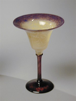 Lot 169 - Schneider Glass Coupe In mottled purple...