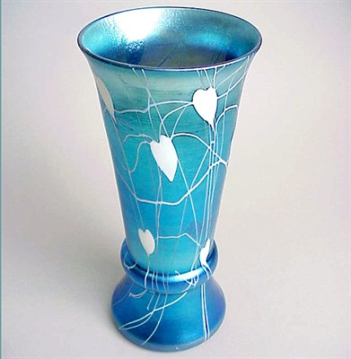 Lot 216 - Durand Iridescent Glass Vase Of flaring...