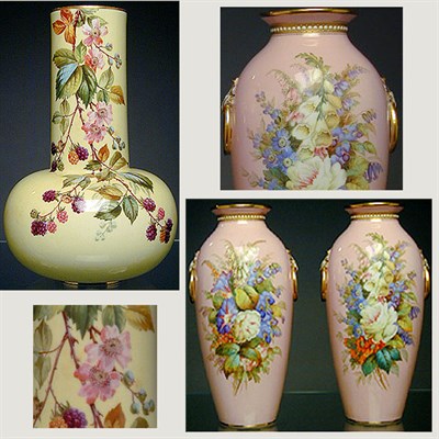 Lot 656 - Pair of Royal Worcester Gilt-Decorated...