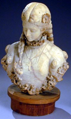 Lot 99 - Marble Portrait of a Woman In elaborate...