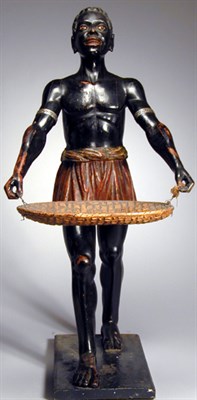Lot 125 - Italian Painted Carved Wood Blackamoor The...