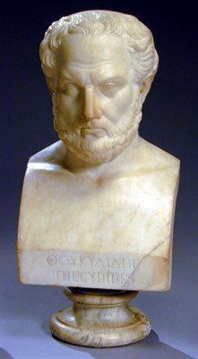 Lot 106 - Marble Bust of Thucydides Raised on a waisted...