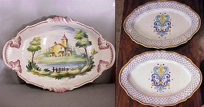 Lot 225 - Group of Three Continental Faience Platters