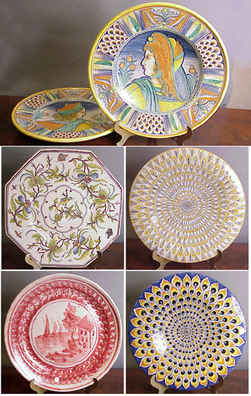 Lot 331 - Group of Six Continental Faience Plates