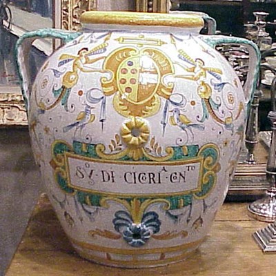 Lot 631 - Continental Faience Urn