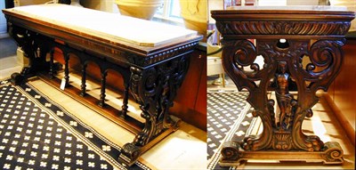 Lot 604 - Renaissance Revival Carved Walnut Library Table
