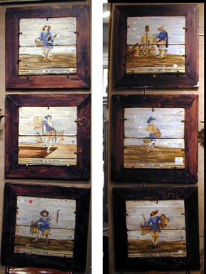 Lot 490 - Group of Six Continental Faience Tiles