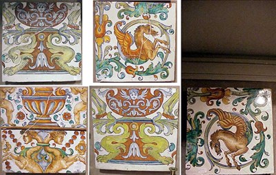 Lot 170 - Group of Five Continental Faience Tiles
