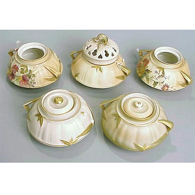 Lot 713 - Group of Nine Royal Worcester Gilt-Decorated...