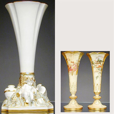 Lot 657 - Group of Eight Royal Worcester Gilt-Decorated...