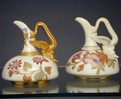 Lot 710 - Group of Six Royal Worcester Gilt-Decorated...