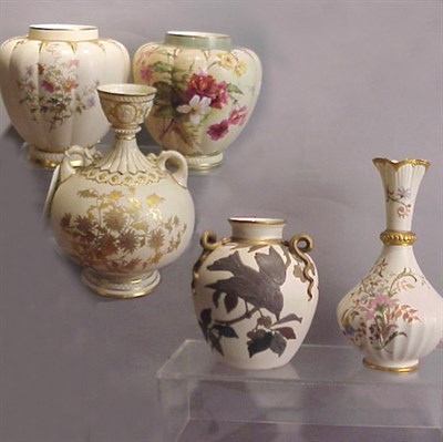 Lot 704 - Group of Three Royal Worcester Gilt-Decorated...