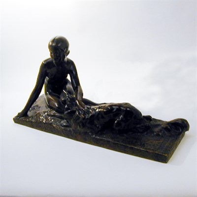 Lot 176 - Art Deco Bronze Woman with a Dog After a model...
