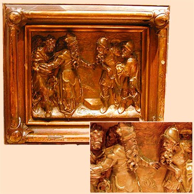 Lot 112 - Victorian Gilt Carved Wood Panel Depicting a...