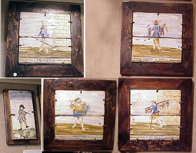 Lot 186A - Group of Five Continental Faience Tiles