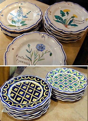 Lot 602 - Group of Continental Faience Plates...