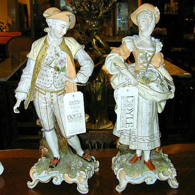 Lot 515 - Pair of Decorated Bisque Figures Depicting a...