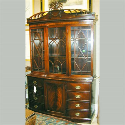 Lot 454 - Georgian Style Mahogany Bow-Front Breakfront...