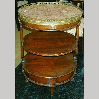 Lot 663 - Louis XV Style Marble Top Mahogany Side Table